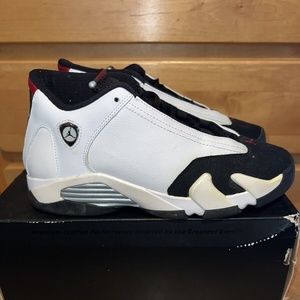 Air Jordan 14 Retro BG Black Toe 2014 654963 102 White/Black-Varsity Size 7Y OG